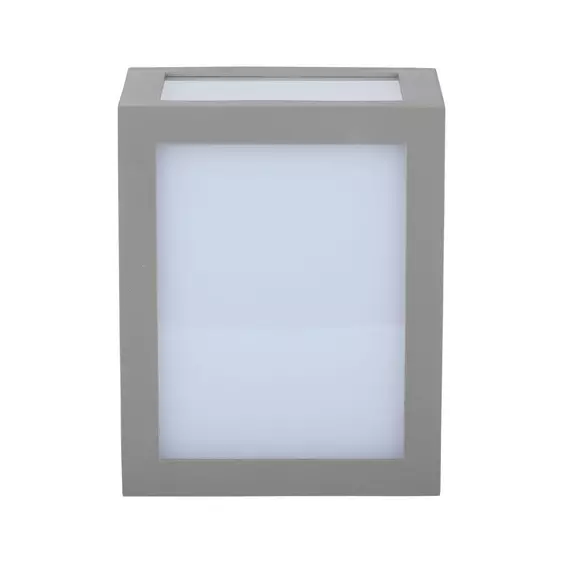V-TAC 12W kültéri, szürke, szögletes fali LED lámpa hideg fehér - SKU 8339