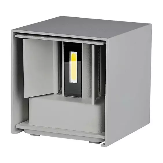 V-TAC 11W kültéri, szürke, szögletes, fali LED lámpa természetes fehér, 120 Lm/W - SKU 218532