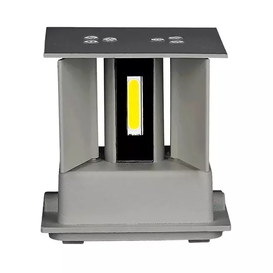 V-TAC 12W kültéri, szürke, szögletes, fali LED lámpa természetes fehér - SKU 218532