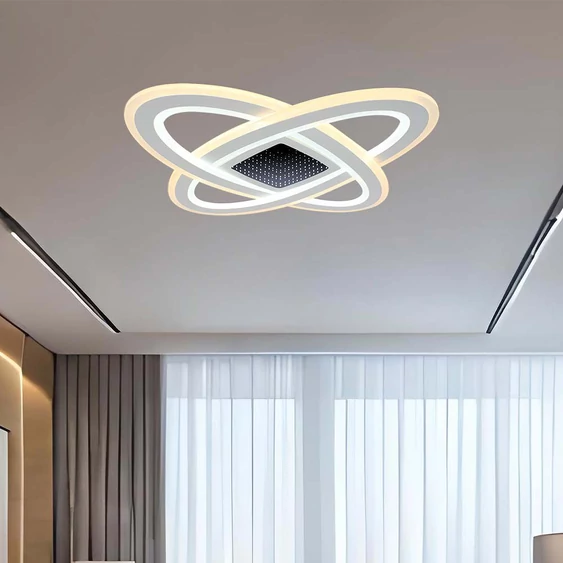 V-TAC 130W Dekoratív ovális mennyezeti lámpa, fényerőszabályozható, RGB+CCT - SKU 15360