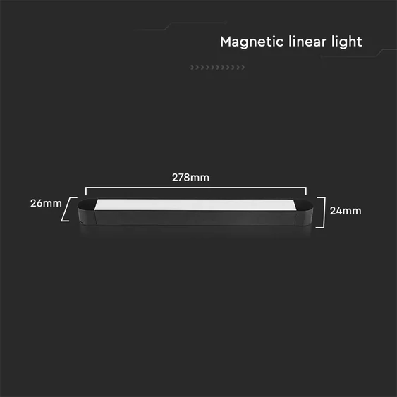 V-TAC 14W lineáris LED lámpatest Slim 48V mágneses sínhez, hideg fehér - SKU 10244