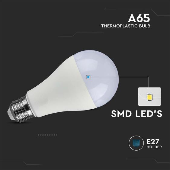 V-TAC 17W E27 A65 hideg fehér LED égő, 100 Lm/W - SKU 214458