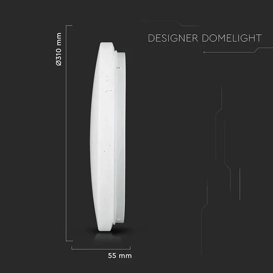 V-TAC 18W csillagos, mennyezeti LED lámpa, ø31 cm, változtatható szinhőmérséklettel - SKU 217604