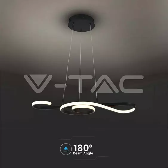 V-TAC 18W Fekete violinkulcs csillár, meleg fehér, 125 Lm/W - SKU 8020
