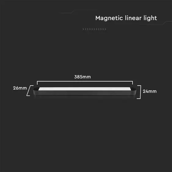 V-TAC 18W lineáris LED lámpatest Slim 48V mágneses sínhez, természetes fehér - SKU 10245