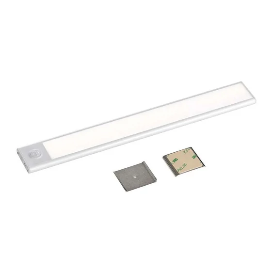 V-TAC 1.5W mozgásérzékelős, akkumulátoros, LED bútorvilágítás, meleg fehér, ezüst - SKU 2961