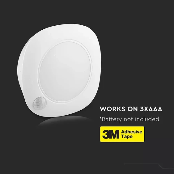 V-TAC 1.5W mozgásérzékelős, elemes, LED bútorvilágítás, természetes fehér - SKU 813