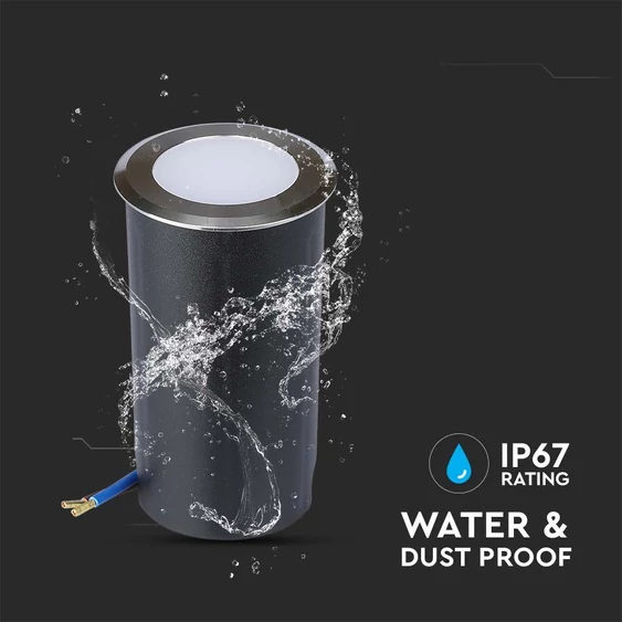 V-TAC 1W DC12V kültéri tejüveges talajlámpa, IP67, 140°, meleg fehér - SKU 2879