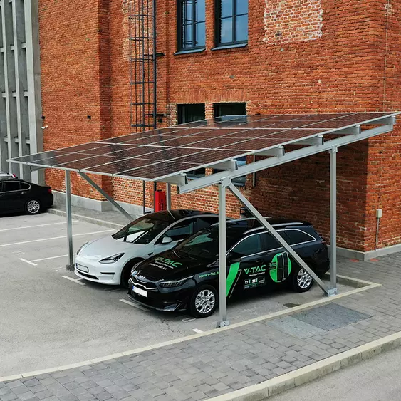 V-TAC 2 férőhelyes kocsibeálló parkoló szerkezet napelemek telepítéséhez - SKU 22008