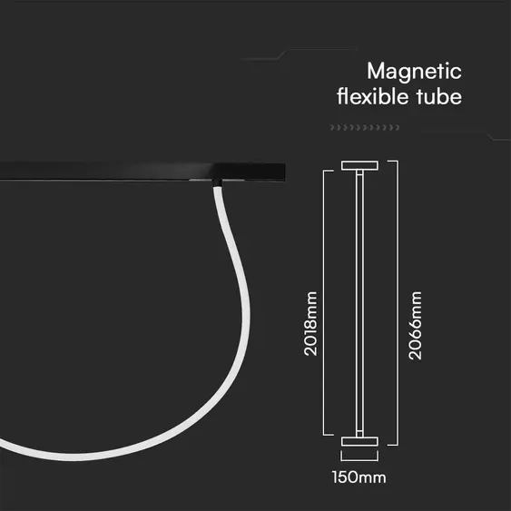 V-TAC 23W flexibilis fénycső Slim 48V mágneses sínhez, meleg fehér, 2 méter hosszú - SKU 10279