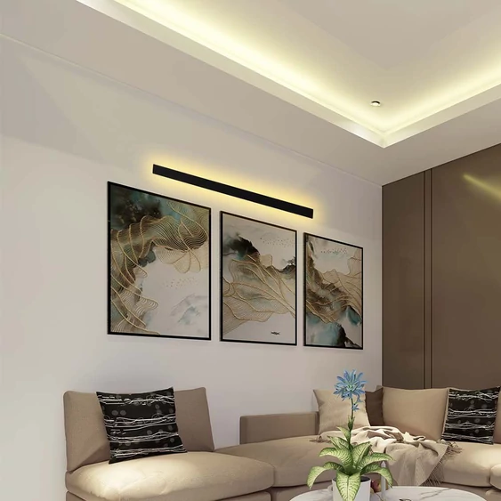 V-TAC 23W lineáris fali LED lámpa, 141cm, antracit, természetes fehér - SKU 10439