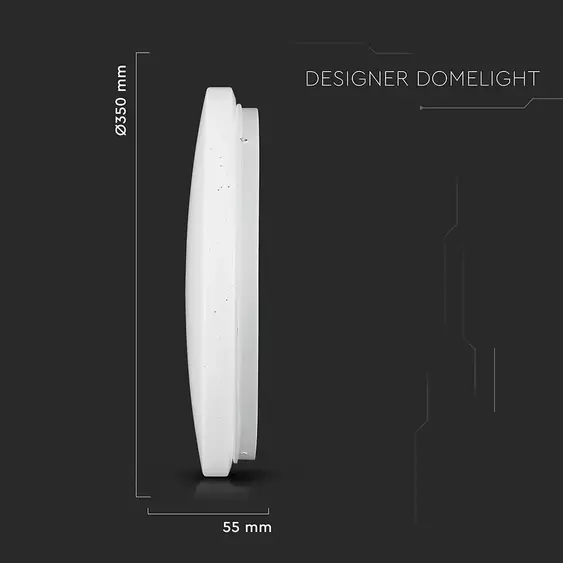 V-TAC 24W csillagos, mennyezeti LED lámpa, ø35 cm, változtatható szinhőmérséklettel - SKU 217606