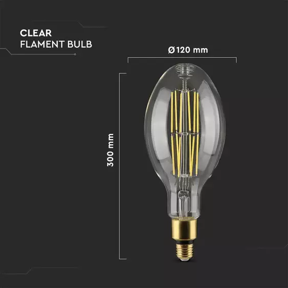 V-TAC 24W E27 hideg fehér filament LED égő 160 Lm/W - SKU 2817