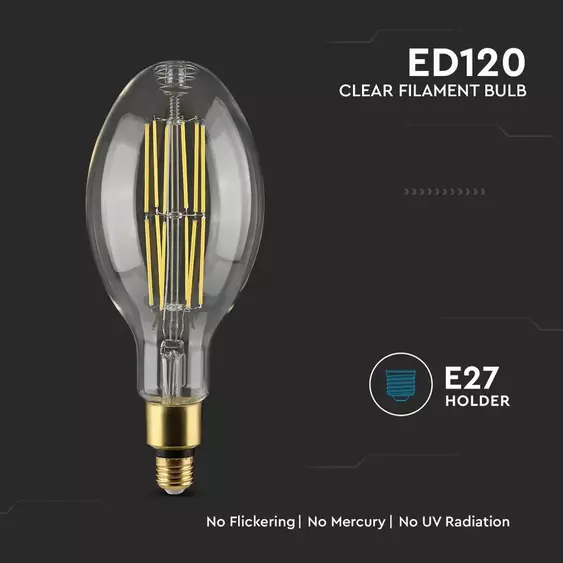 V-TAC 24W E27 hideg fehér filament LED égő 160 Lm/W - SKU 2817