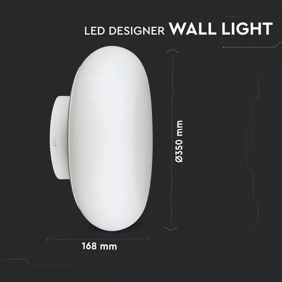 V-TAC 25W beltéri fali LED lámpa, dimmelhető, meleg fehér - SKU 40051
