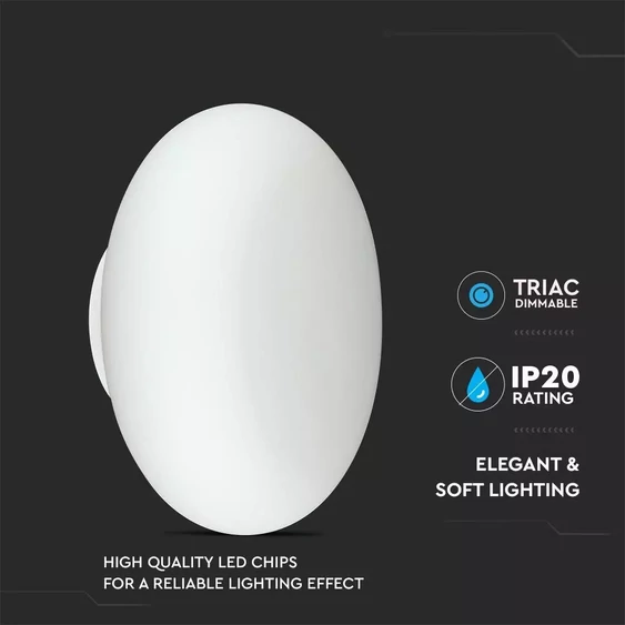 V-TAC 25W beltéri fali LED lámpa, dimmelhető, meleg fehér - SKU 40051