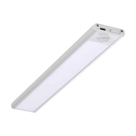V-TAC 2.5W, 2in1 akkumulátoros LED bútorvilágítás, meleg fehér, ezüst házzal, 60 cm - SKU 2969