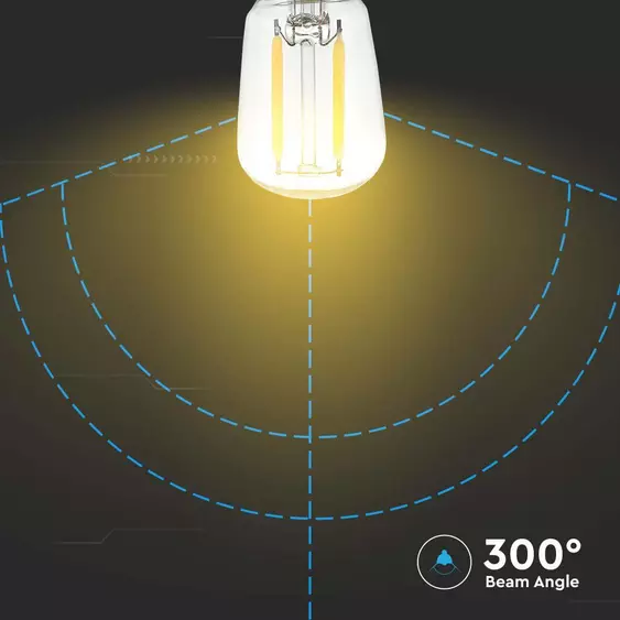 V-TAC 2W E14 hideg fehér filament ST26 LED égő - SKU 214446