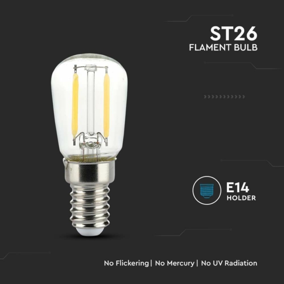 V-TAC 2W E14 természetes fehér filament ST26 LED égő - SKU 214445