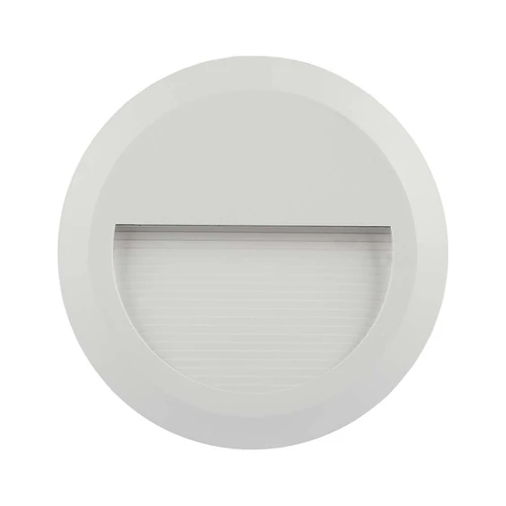 V-TAC 2W fehér LED lépcsővilágítás, kerek, IP65, meleg fehér - SKU 211315