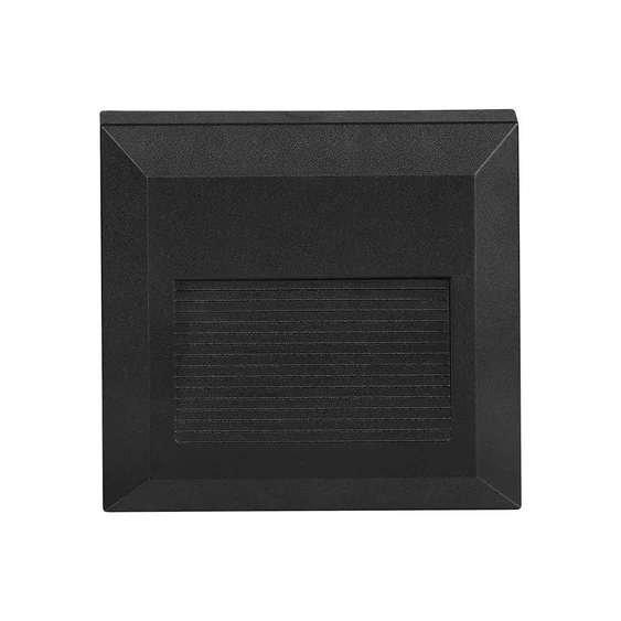 V-TAC 2W fekete LED lépcsővilágítás, szögletes, IP65, meleg fehér - SKU 211323