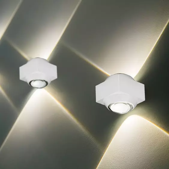 V-TAC 2W kültéri fali COB LED lámpa, 2 irányú szögletes, fehér házzal, természetes fehér - SKU 23031