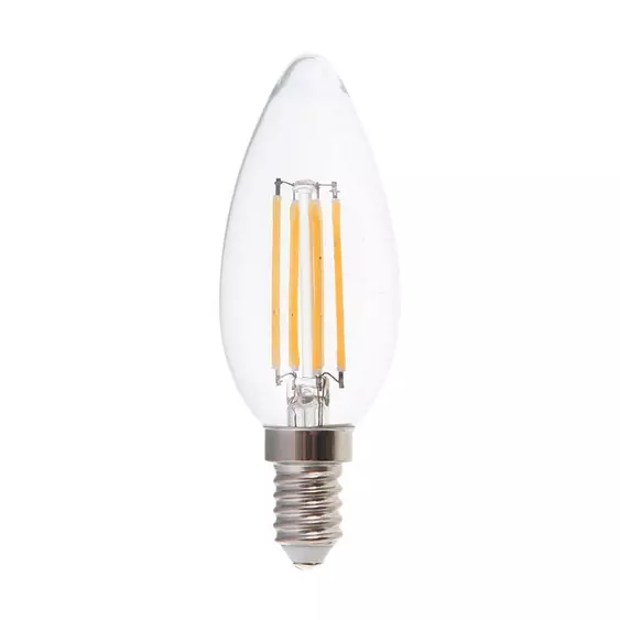 V-TAC 3 lépésben dimmelhető 4W E14 meleg fehér filament C35 LED égő, 100 Lm/W - SKU 6848