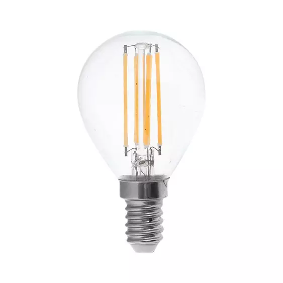 V-TAC 3 lépésben dimmelhető 4W E14 meleg fehér filament P45 LED égő, 100 Lm/W - SKU 6846