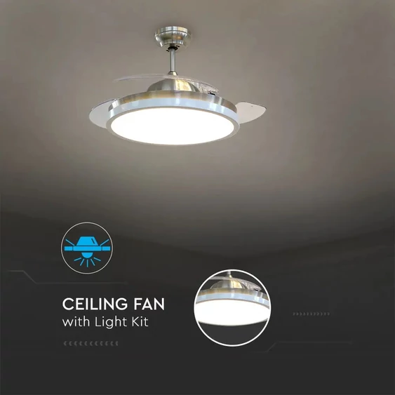 V-TAC 35W mennyezeti ventilátor, változtatható színhőmérséklettel - SKU 7929