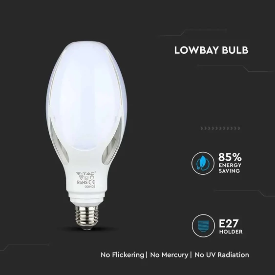 V-TAC 36W E27 meleg fehér LED égő - SKU 283