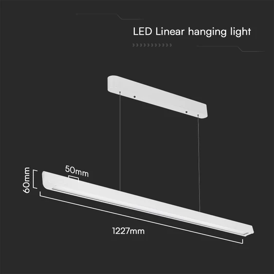 V-TAC 36W fehér lineáris tejüveges lámpa, állítható CCT, SAMSUNG SMD-vel - SKU 23346