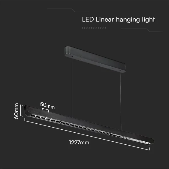 V-TAC 36W fekete lineáris spotlámpa, állítható CCT, SAMSUNG SMD-vel - SKU 23341