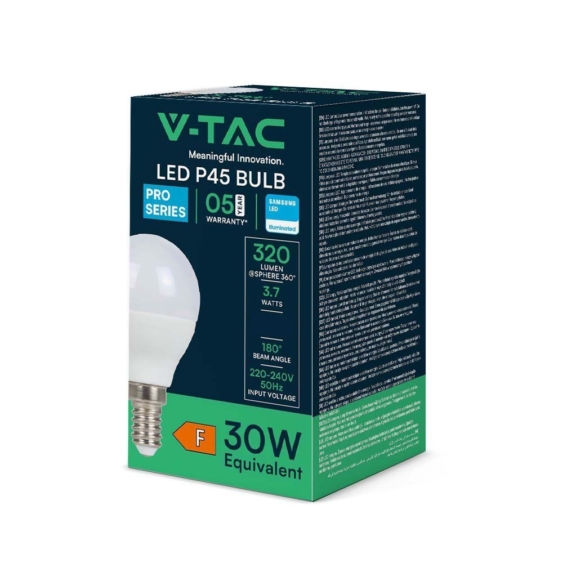 V-TAC 3.7W E14 természetes fehér P45 LED égő - SKU 8043