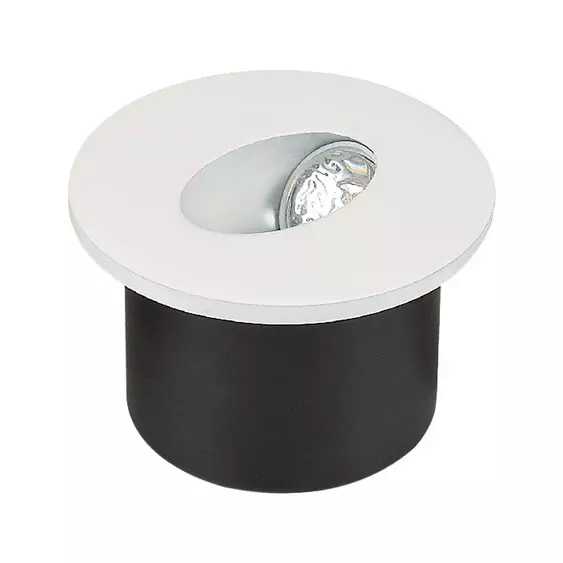 V-TAC 3W beltéri COB LED lépcsővilágítás, kerek, meleg fehér, 90 Lm/W - SKU 211207