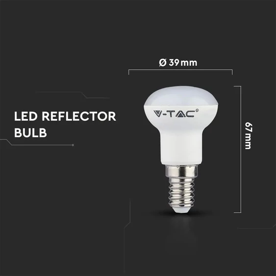 V-TAC 3W E14 meleg fehér R39 LED égő - SKU 210