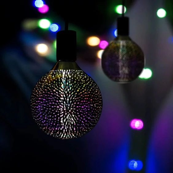V-TAC 3W E27 meleg fehér 3D hatású filament LED égő - SKU 2706
