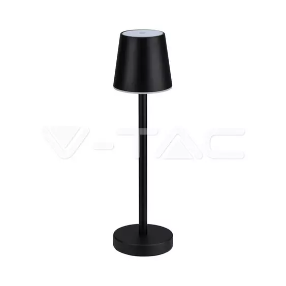 V-TAC 3W fekete, érintéssel vezérelhető akkumulátoros LED lámpa, természetes fehér - SKU 10194