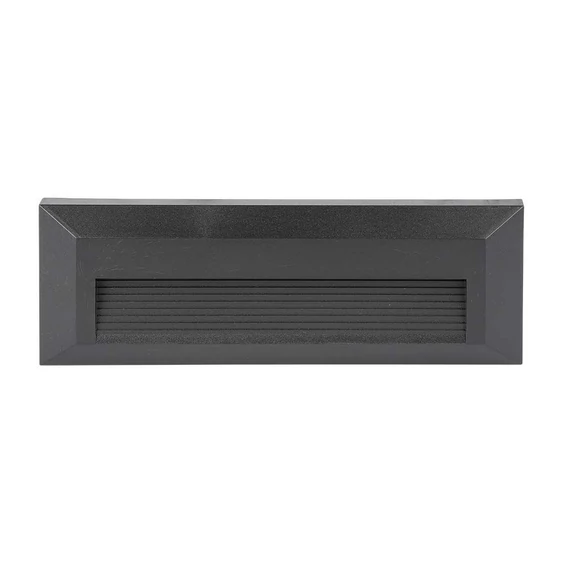 V-TAC 3W fekete LED lépcsővilágítás, IP65, természetes fehér - SKU 211328