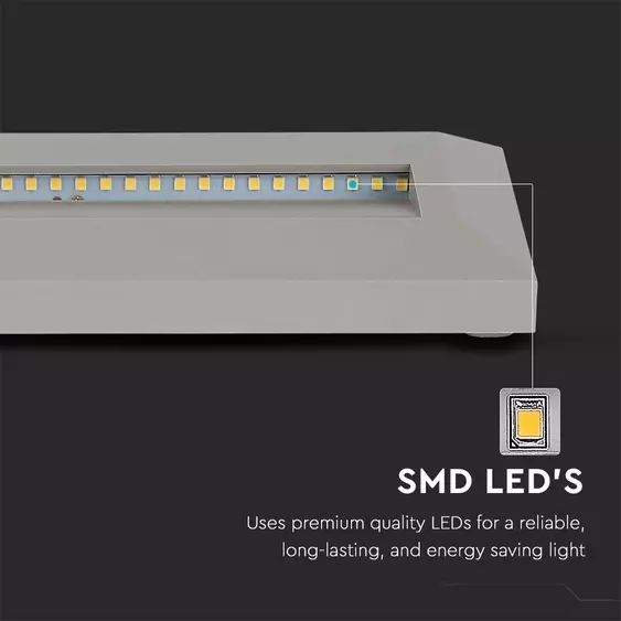 V-TAC 3W szürke LED lépcsővilágítás, IP65, természetes fehér - SKU 211330