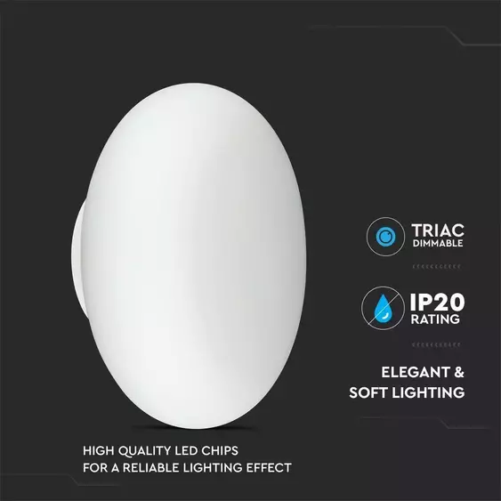 V-TAC 40W beltéri fali LED lámpa, dimmelhető, meleg fehér - SKU 40061