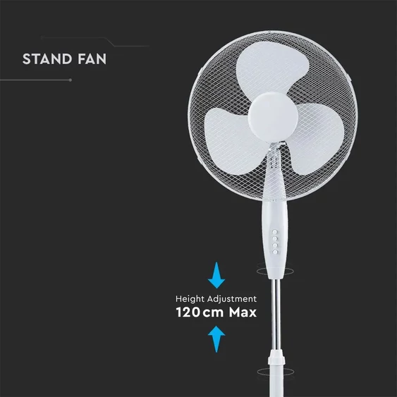 V-TAC 40W, fehér, álló ventilátor - SKU 7922