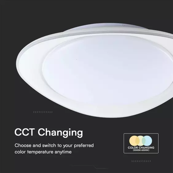 V-TAC 40W mennyezeti LED lámpa kerekített háromszög, változtatható szinhőmérséklettel - SKU 23593