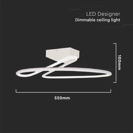 V-TAC 43W dimmelhető mennyezeti designer fehér LED lámpa, Természetes fehér, 105 Lm/W - SKU 6929