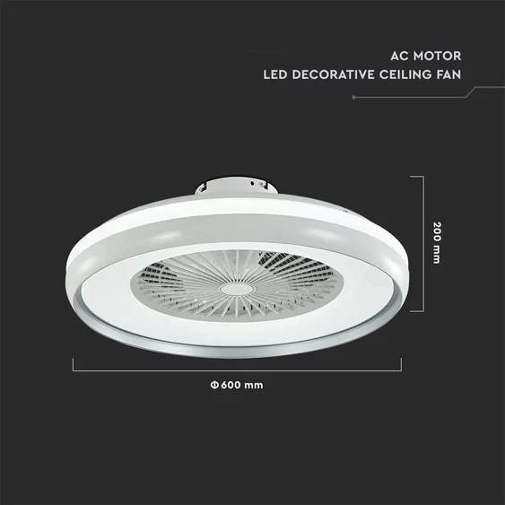 V-TAC 45W mennyezeti ventilátor, változtatható színhőmérséklettel - SKU 7935