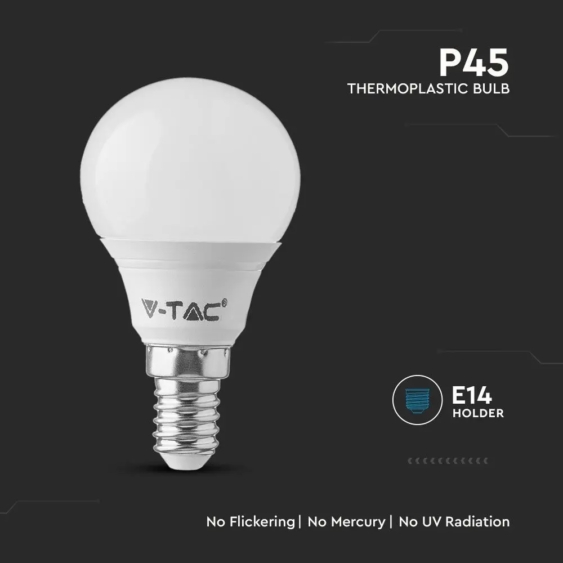 V-TAC 4.5W E14 természetes fehér P45 LED égő csomag (6 db) - SKU 212734