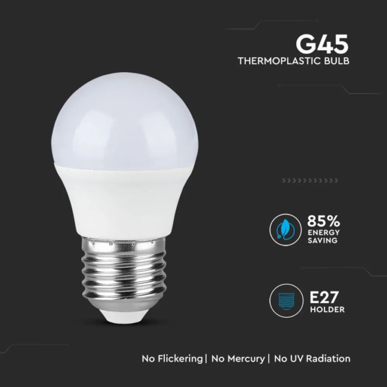V-TAC 4.5W E27 természetes fehér LED égő - SKU 262