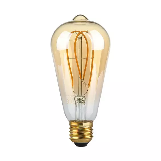 V-TAC 4.8W borostyán E27 filament ST64 LED égő, 1800K - SKU 217220