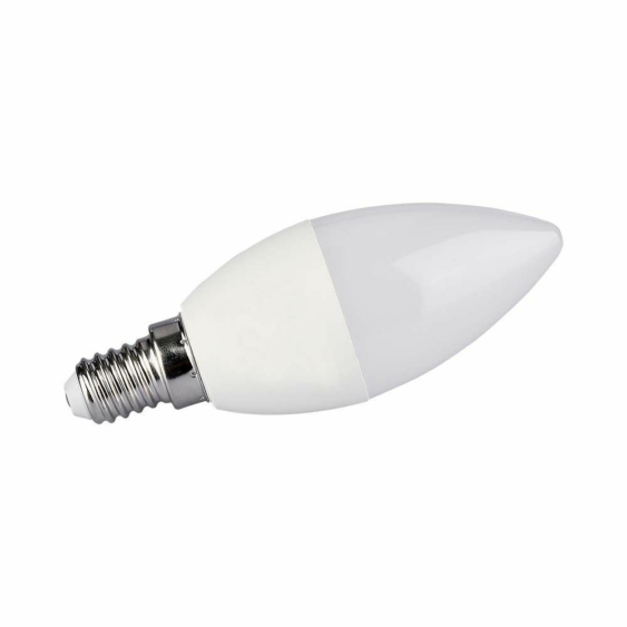 V-TAC 4.8W E14 RGB+ Meleg fehér C37 gyertya LED égő, 24 gombos távirányítóval  - SKU 2926