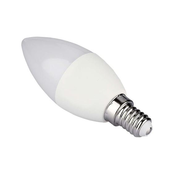 V-TAC 4.8W E14 RGB+ Meleg fehér C37 gyertya LED égő, 24 gombos távirányítóval  - SKU 2926