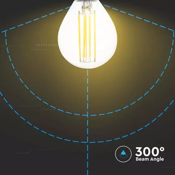 V-TAC 4W E14 meleg fehér filament P45 LED égő - SKU 214300